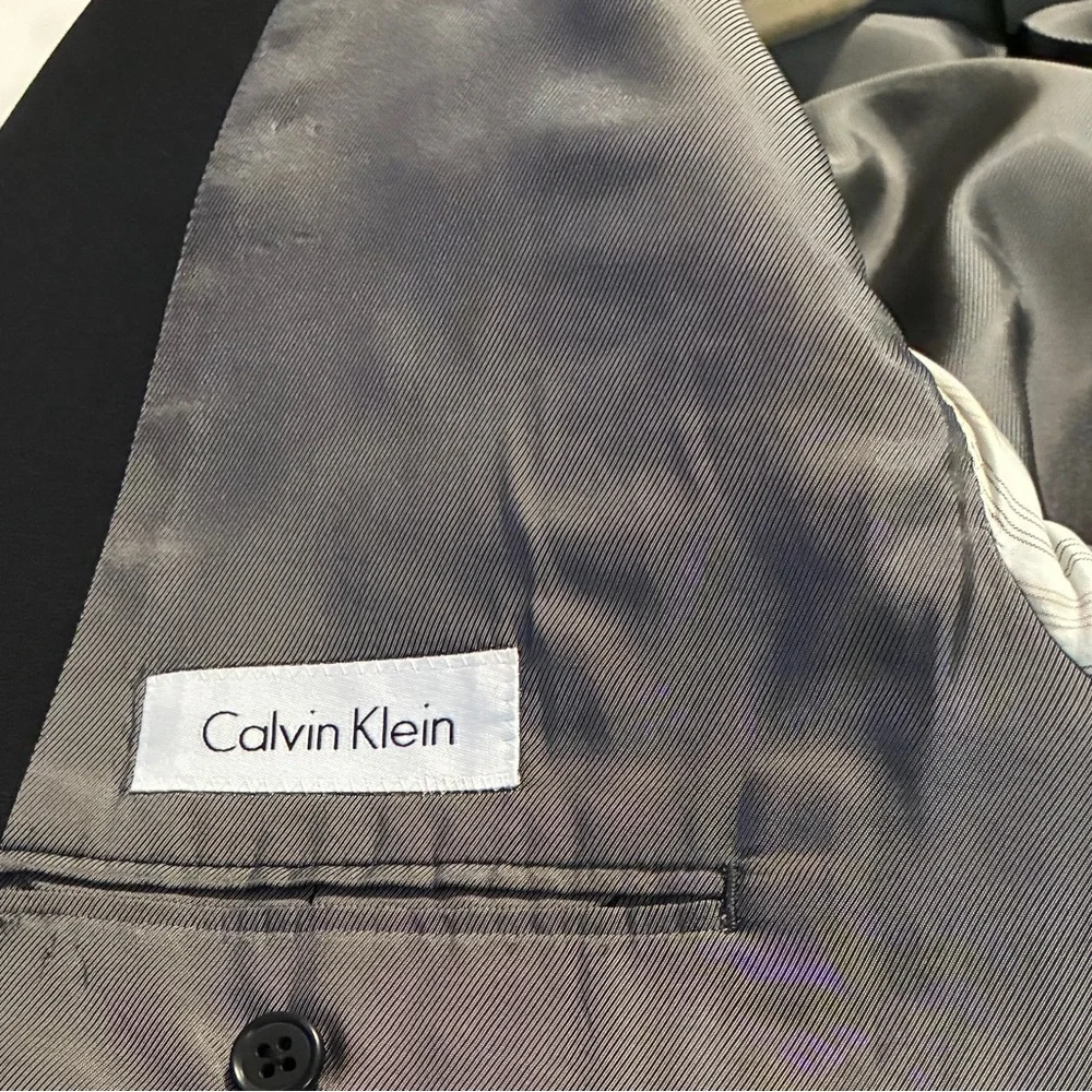 Calvin Klein Classic Black Men's Blazer Single breasted 100% New Wool Size 42L